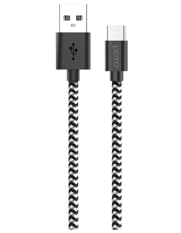 Изображение товара Кабель Pero DC-04 Type-C 3А 1м Silver-black Быстрая зарядка и передача данных