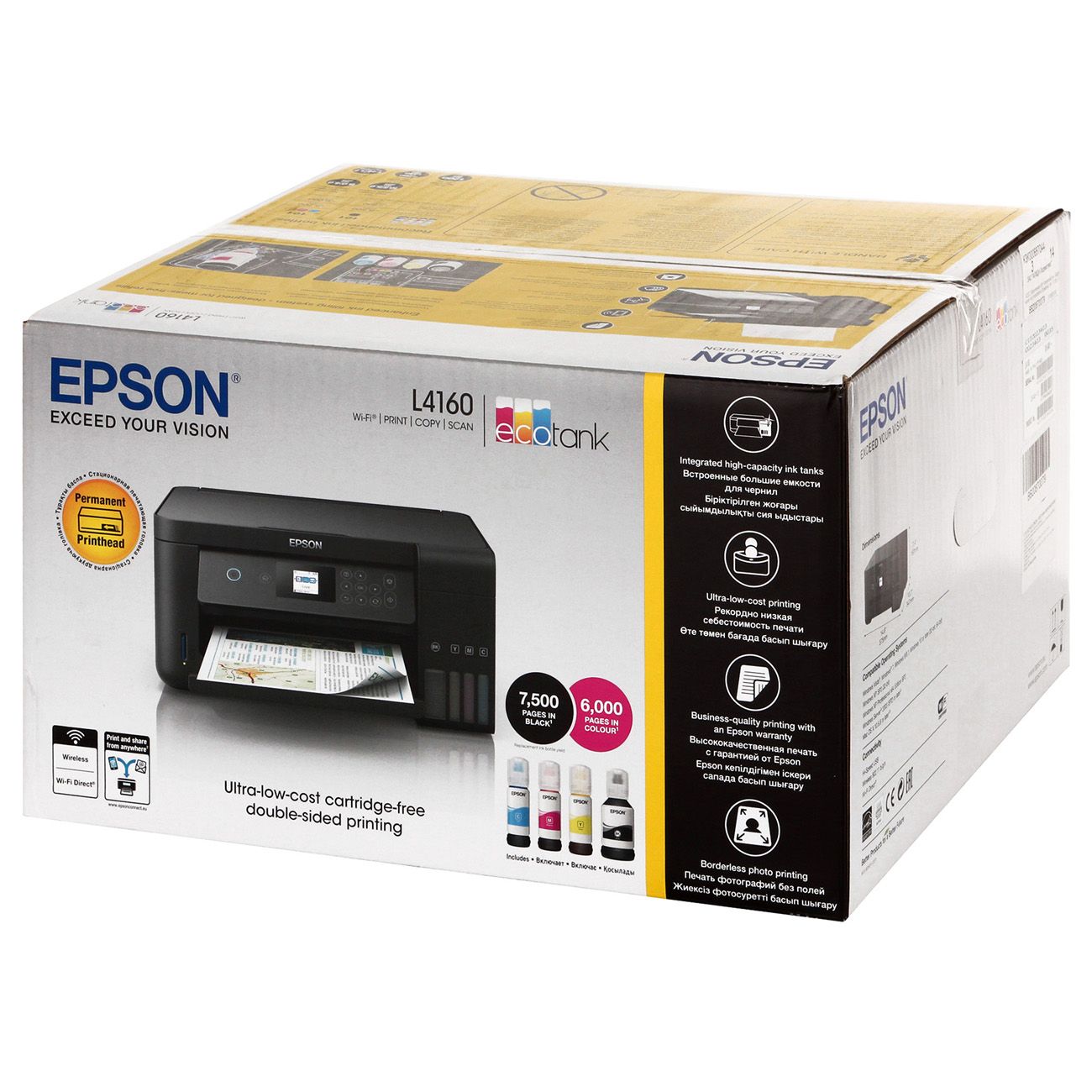 Купить Струйное МФУ Epson L4160 в каталоге интернет магазина М.Видео по  выгодной цене с доставкой, отзывы, фотографии - Москва