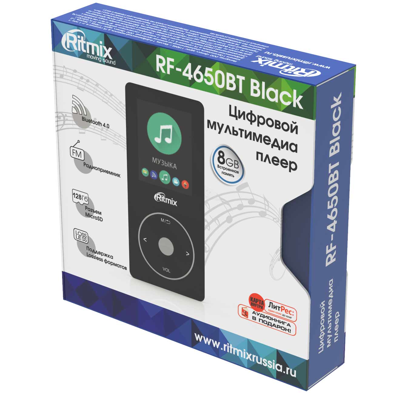 Купить Портативный медиаплеер Ritmix RF-4650BT 8Gb Black в каталоге  интернет магазина М.Видео по выгодной цене с доставкой, отзывы, фотографии  - Москва