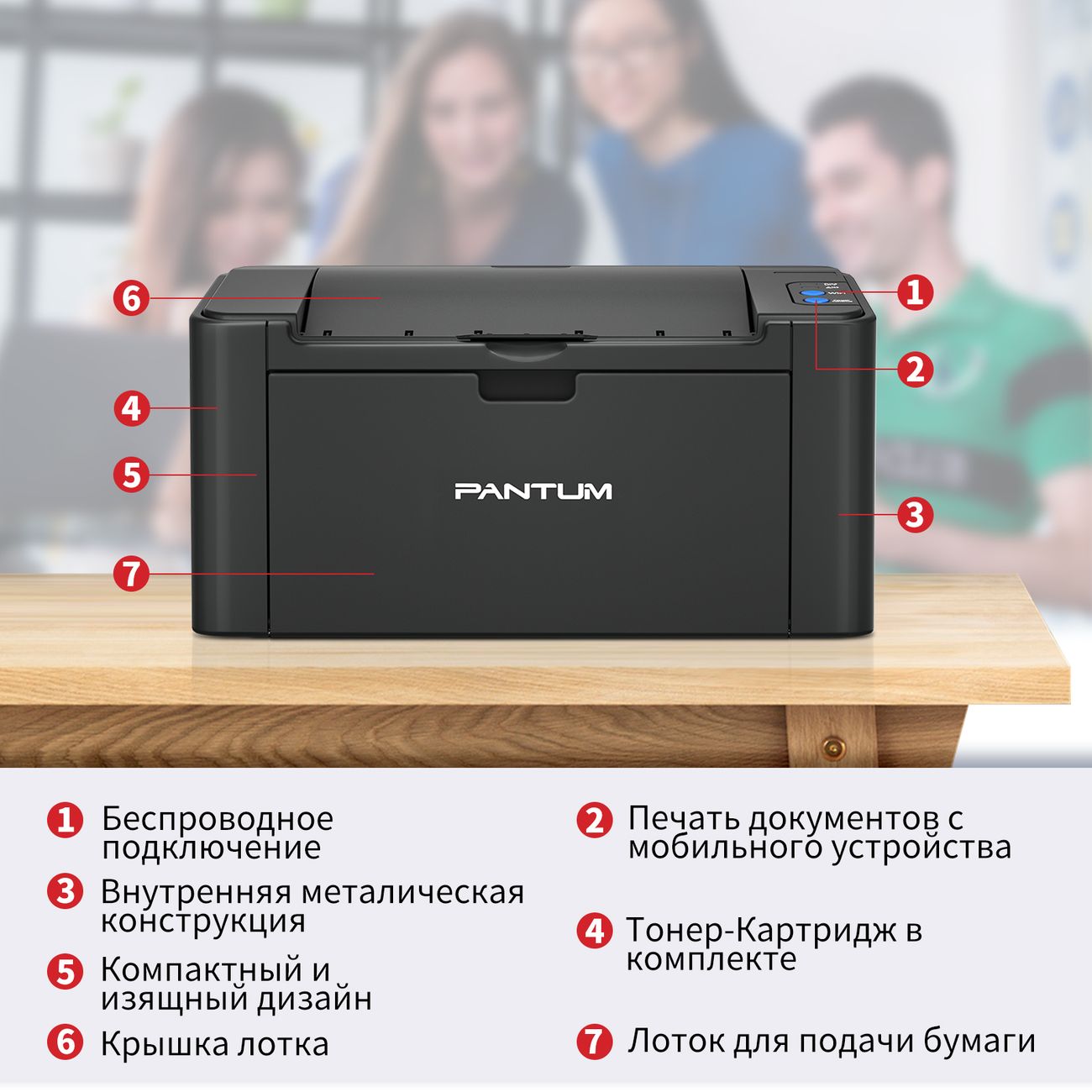 Купить Лазерный принтер Pantum P2500W в каталоге интернет магазина М.Видео  по выгодной цене с доставкой, отзывы, фотографии - Москва