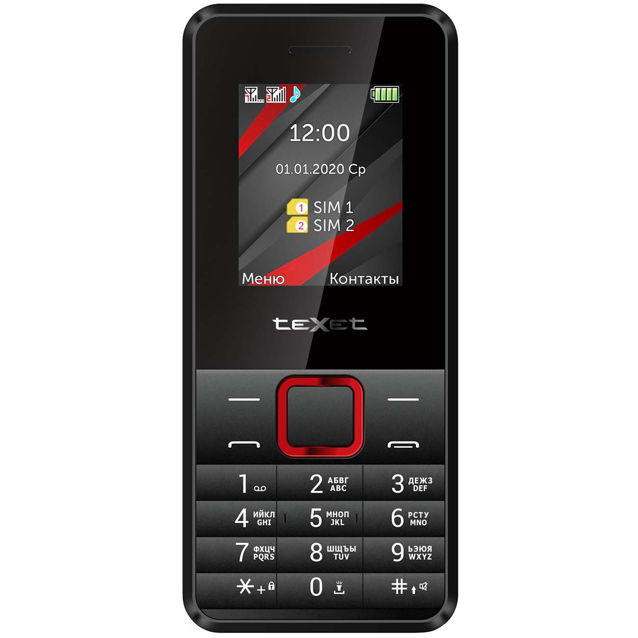 Мобильный телефон teXet TM-207 Black/Red