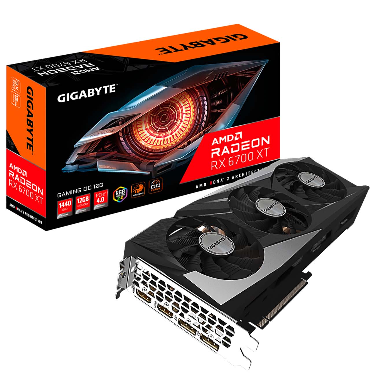 Видеокарта GIGABYTE Radeon RX 6700 XT GAMING OC 12GB (GV-R67XTGAMING  OC-12GD)