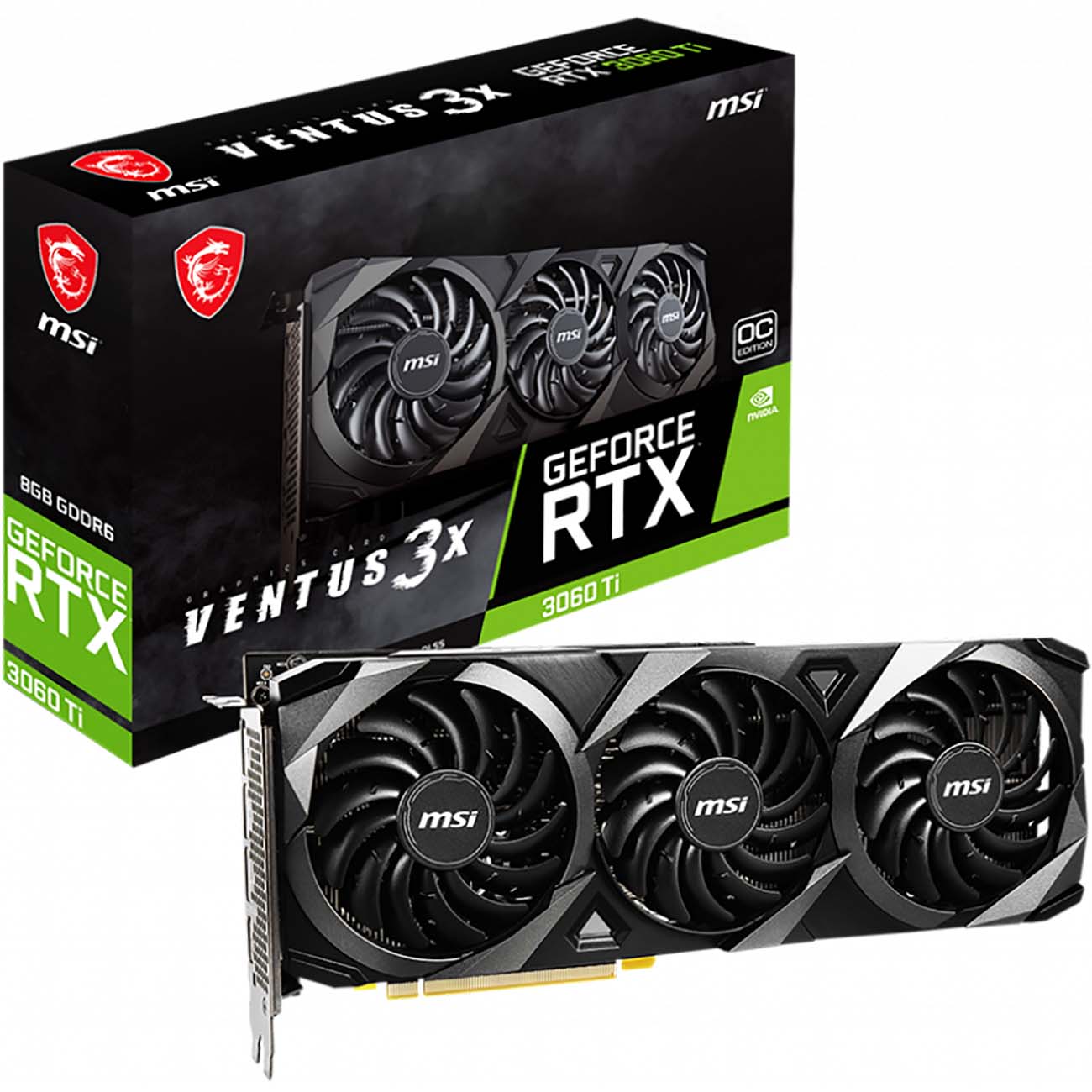 Купить Видеокарта MSI GeForce RTX 3060TI VENTUS 3X 8GB OC LHR в каталоге  интернет магазина М.Видео по выгодной цене с доставкой, отзывы, фотографии  - Москва