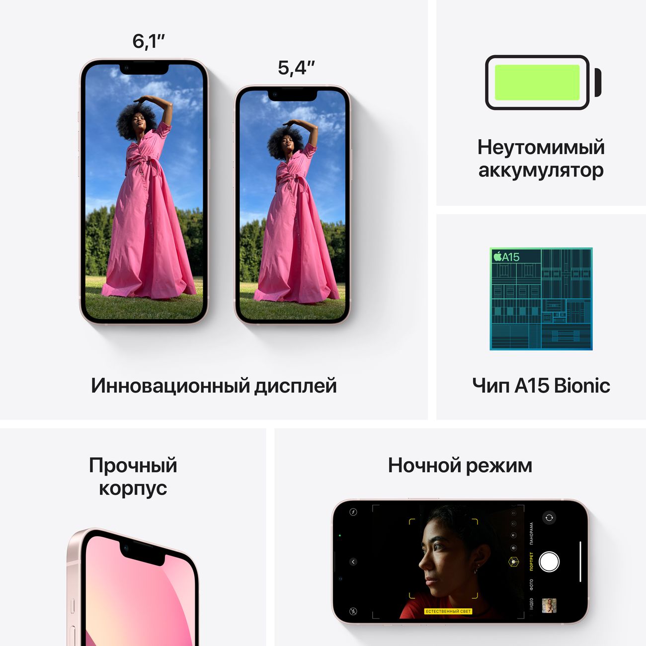 Смартфон Apple iPhone 13 128GB nanoSim/eSim Pink