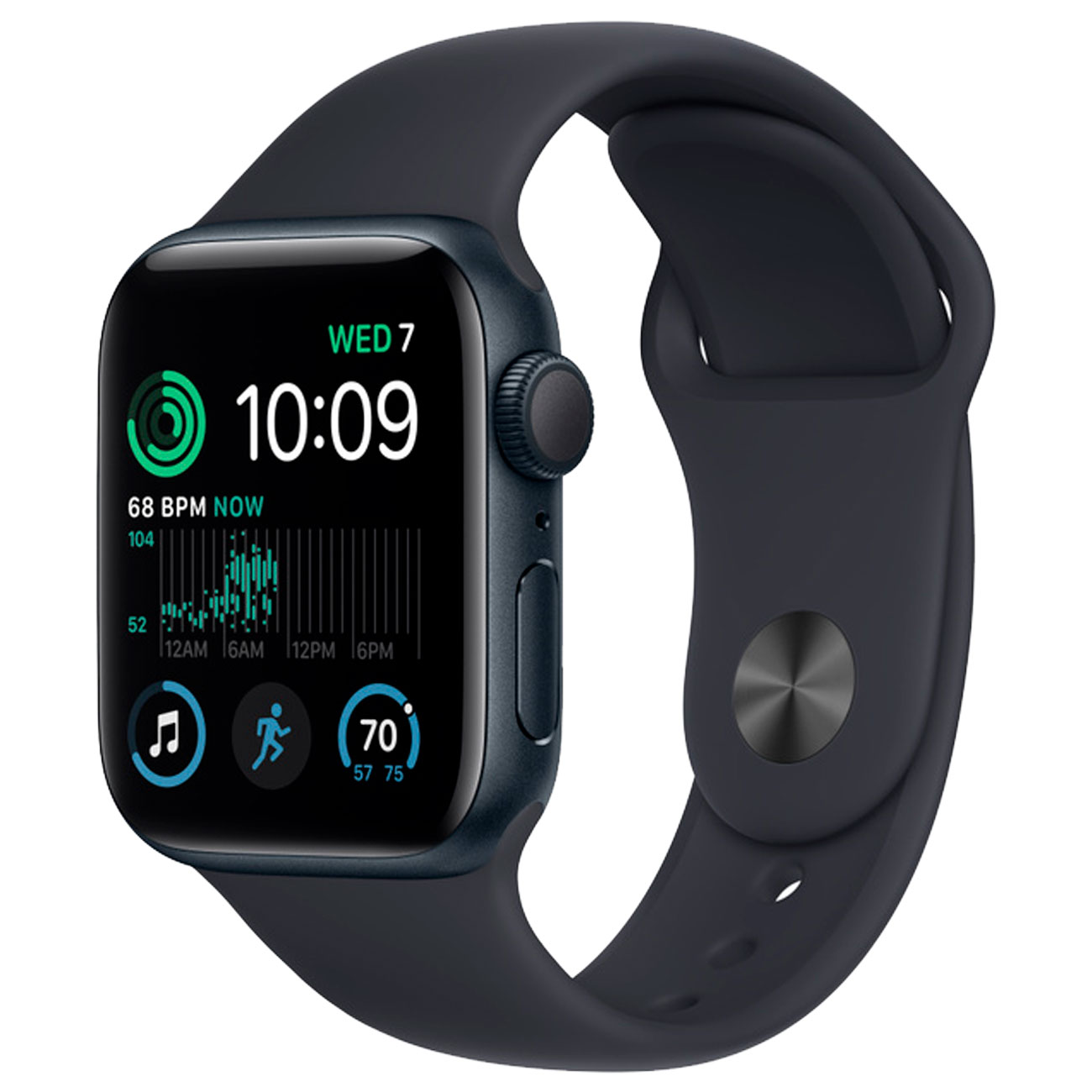 Apple Watch SE 2022 40mm Midnight Aluminum Case with Midnight Sport Band Regular MNJT3