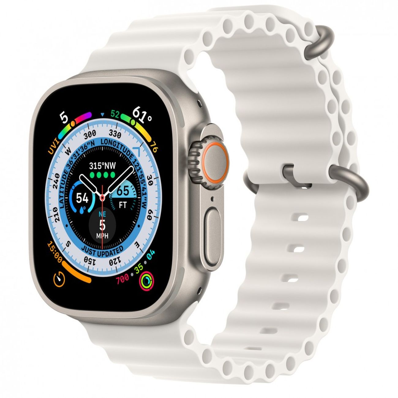 Купить Смарт-часы Apple Watch Ultra 49mm Titanium Case with White Ocean  Band, размер M (MNHM3) в каталоге интернет магазина М.Видео по выгодной  цене с доставкой, отзывы, фотографии - Москва