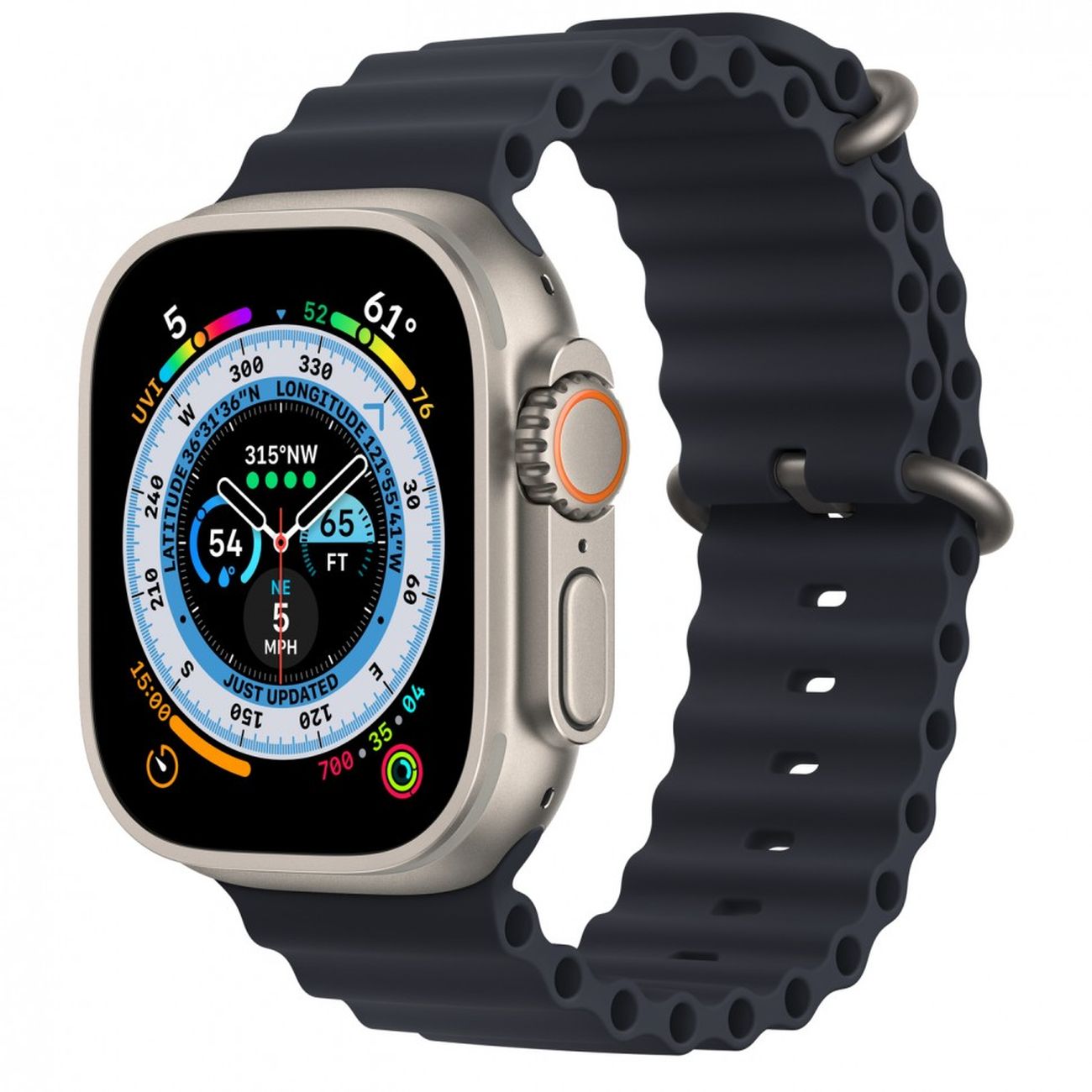 Купить Смарт-часы Apple Watch Ultra 49mm Titanium Case with Midnight Ocean  Band, размер M (MQET3) в каталоге интернет магазина М.Видео по выгодной  цене с доставкой, отзывы, фотографии - Москва