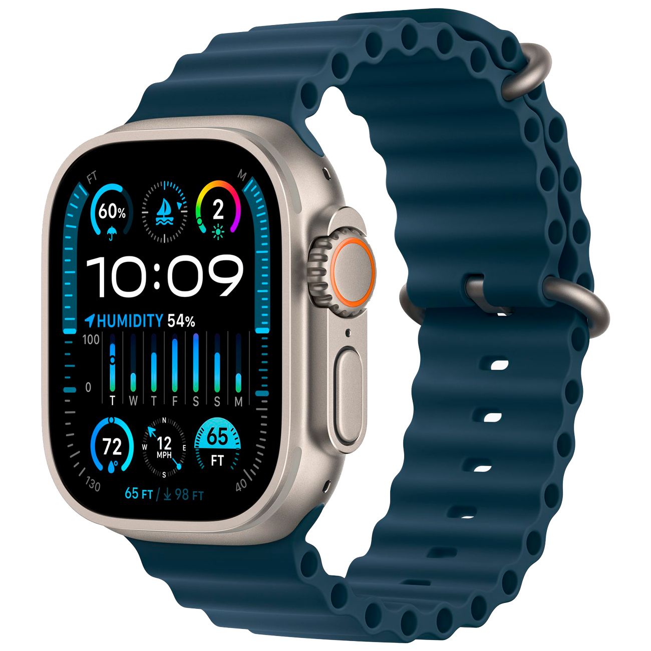 Купить Смарт-часы Apple Watch Ultra 2 49mm Ocean Band Blue M (MRF73/MREG3)  в каталоге интернет магазина М.Видео по выгодной цене с доставкой, отзывы,  фотографии - Москва