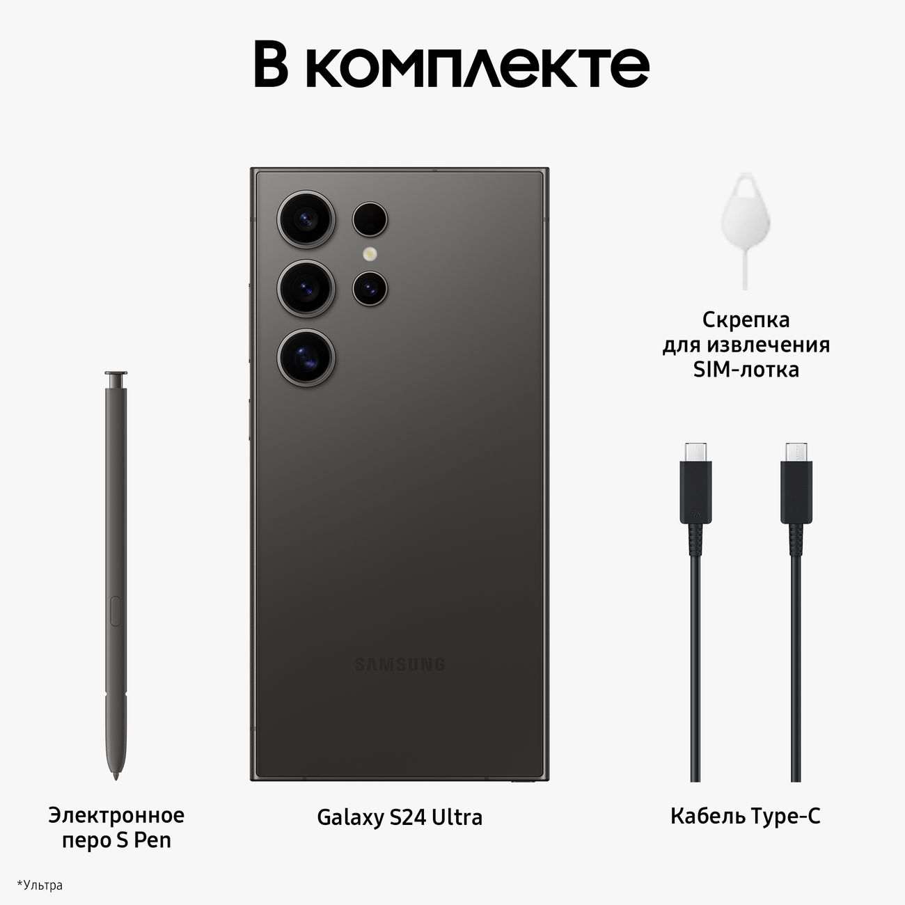 Смартфон Samsung Galaxy S24 Ultra 12/256GB Onyx Black