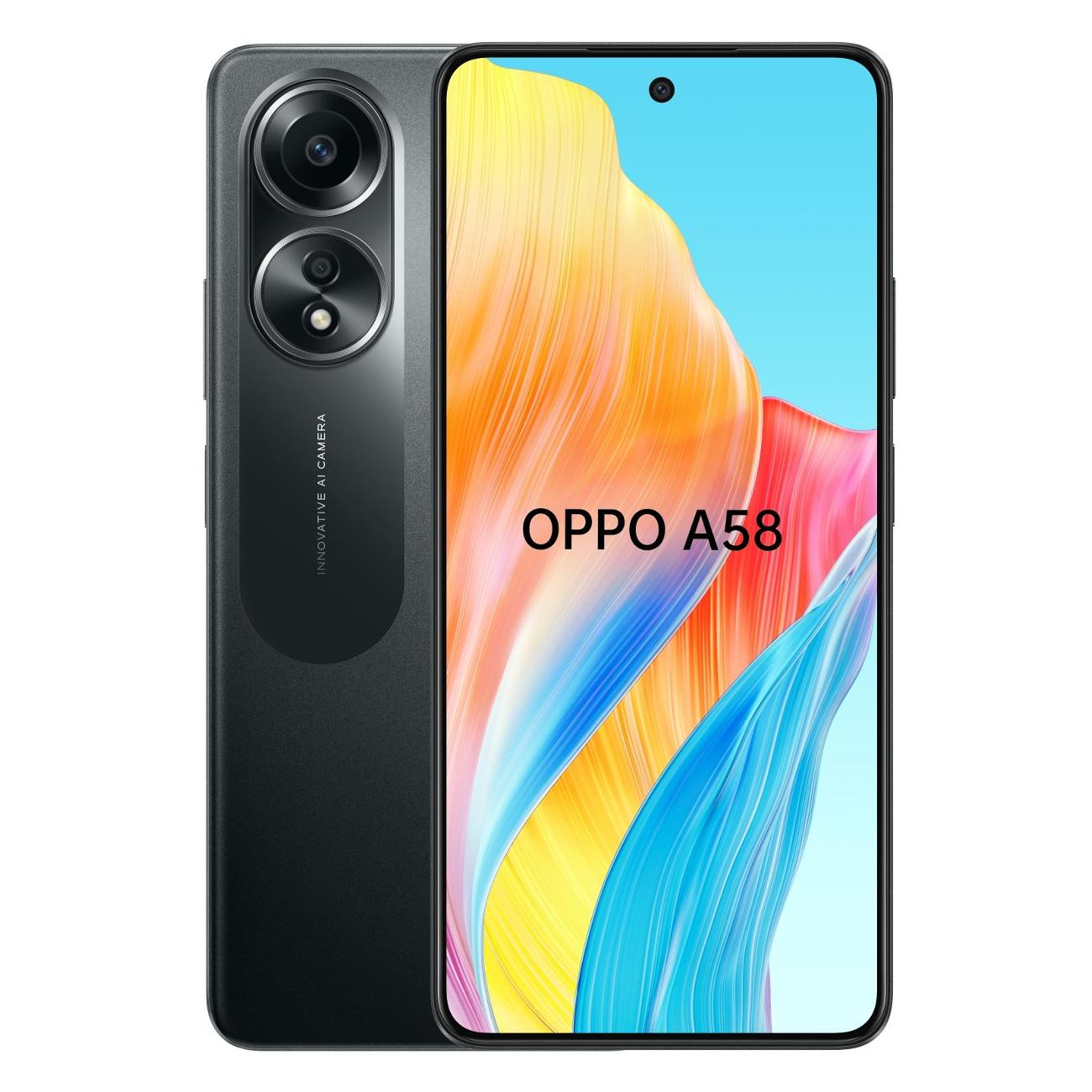 Изображение товара Восстановленный смартфон OPPO A58 6/128GB Black, хороший Изображение товара Восстановленный смартфон OPPO A58 6/128GB Black, хороший