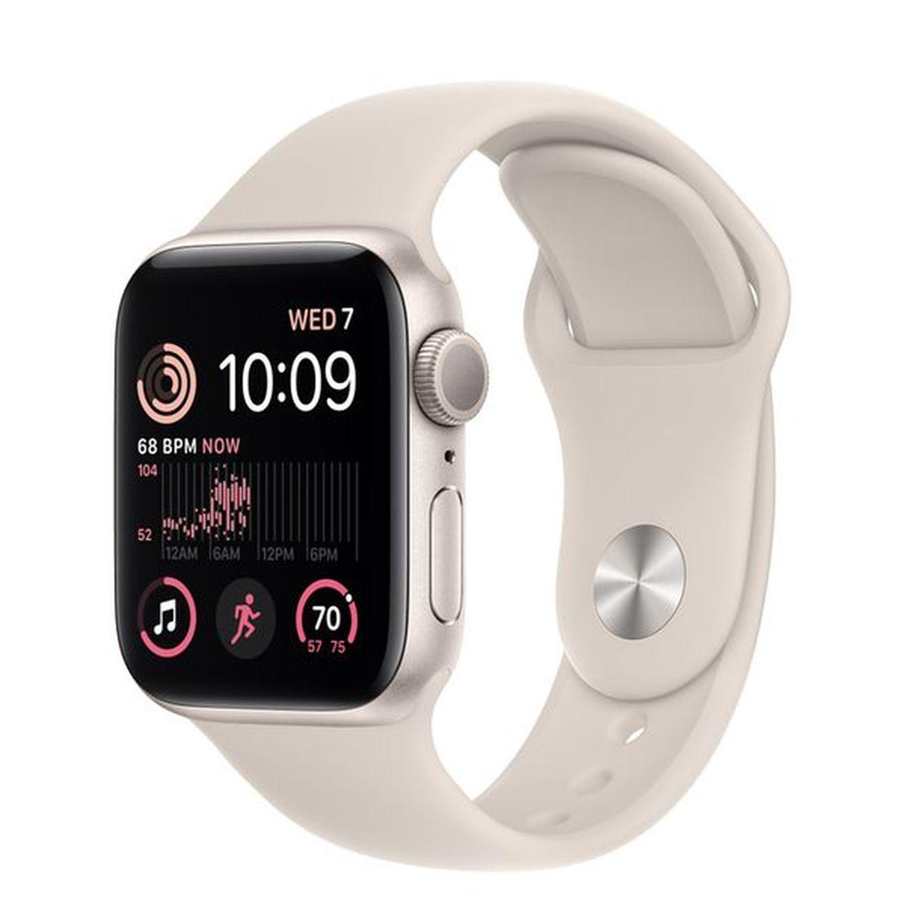 Восстановленные смарт-часы Apple Watch SE 2022 40mm Starlight Aluminum Case with Starlight Sport Band, размер S/M (MNT33), рабочий