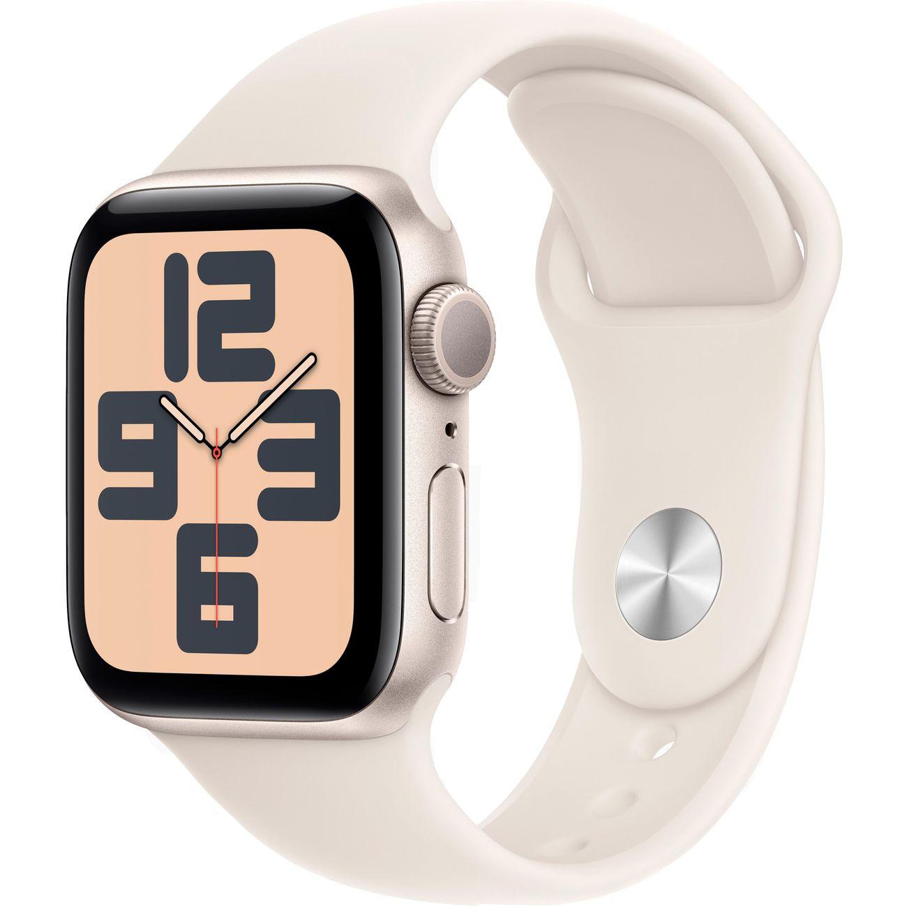 Восстановленные смарт-часы Apple Watch SE 2024 40mm Starlight Aluminum Case with Starlight Sport Band, размер S/M (MXEF3), рабочий