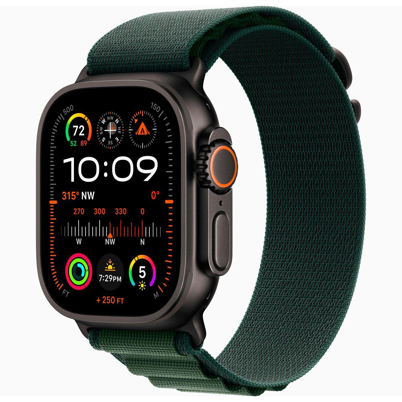 Изображение товара Восстановленные смарт-часы Apple Watch Ultra 2 49mm (2024) черный титан Case with Alpine Loop Larg (темно-зеленый), отличный