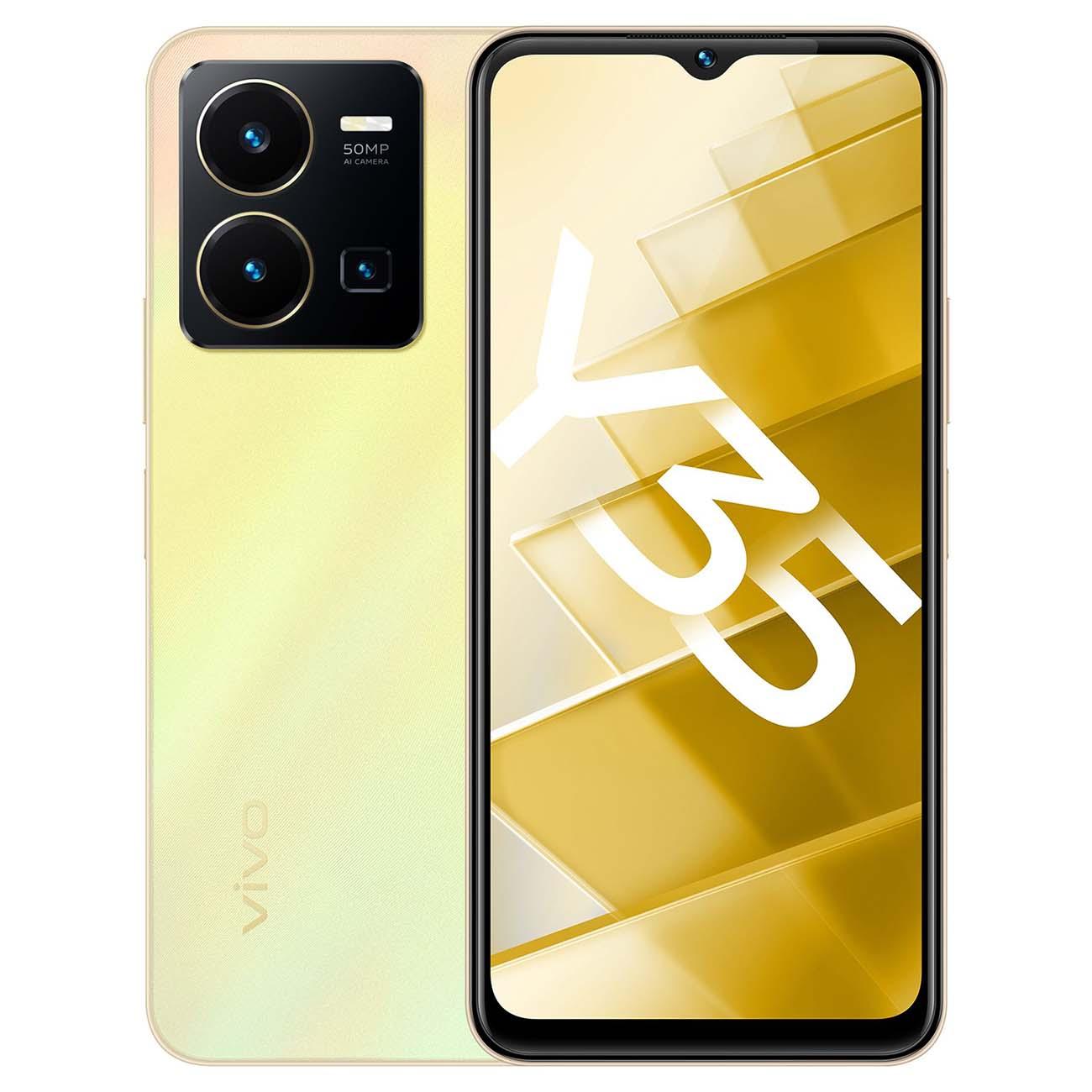 Изображение товара Восстановленный смартфон vivo Y35 4/64GB Dawn Gold (золотой), хороший