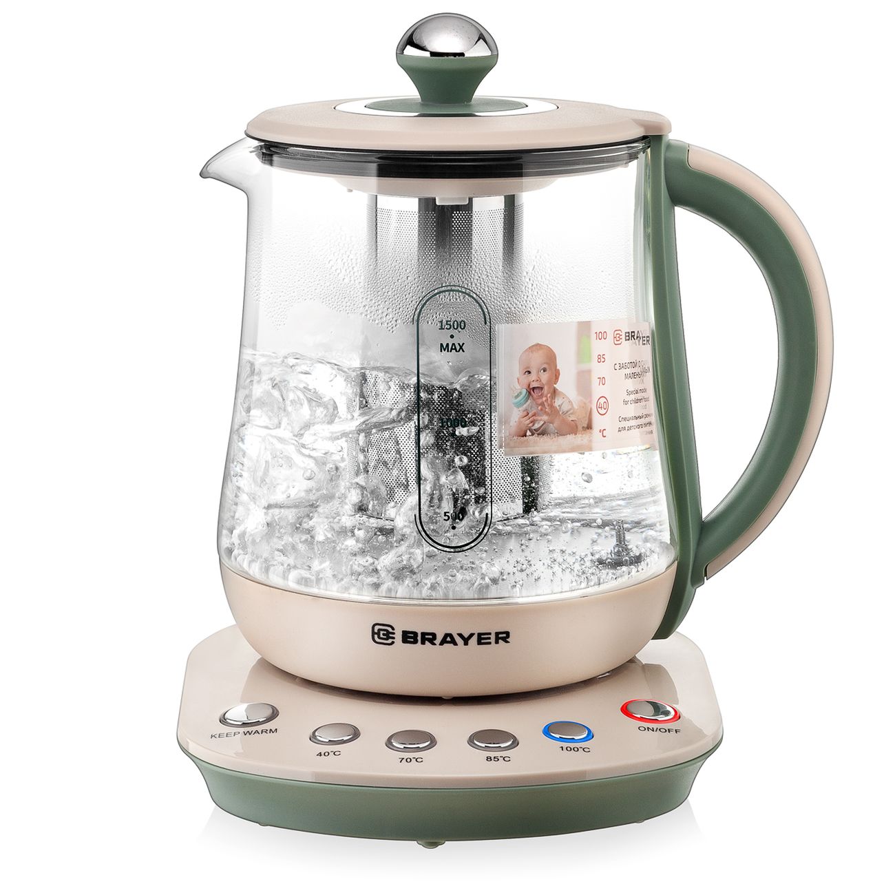 Изображение товара Электрочайник Brayer BR1015 бежевый Изображение товара Электрочайник Brayer BR1015 бежевый
