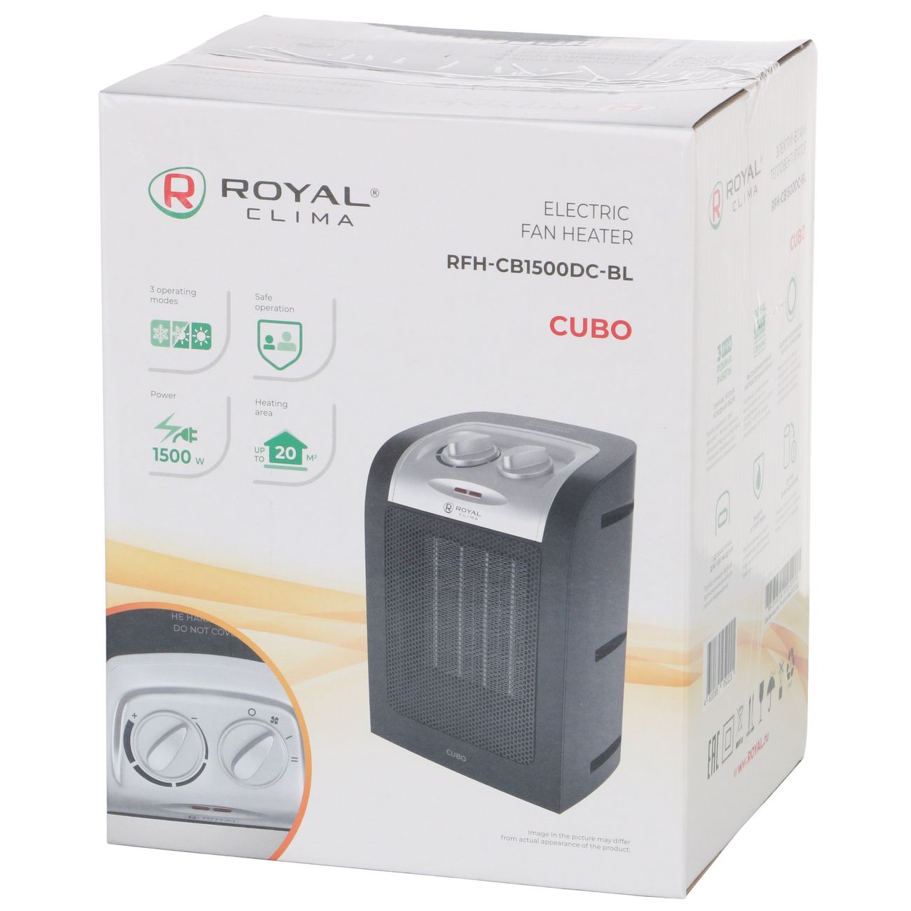 Тепловентилятор Royal Clima CUBO (RFH-CB1500DC-BL)