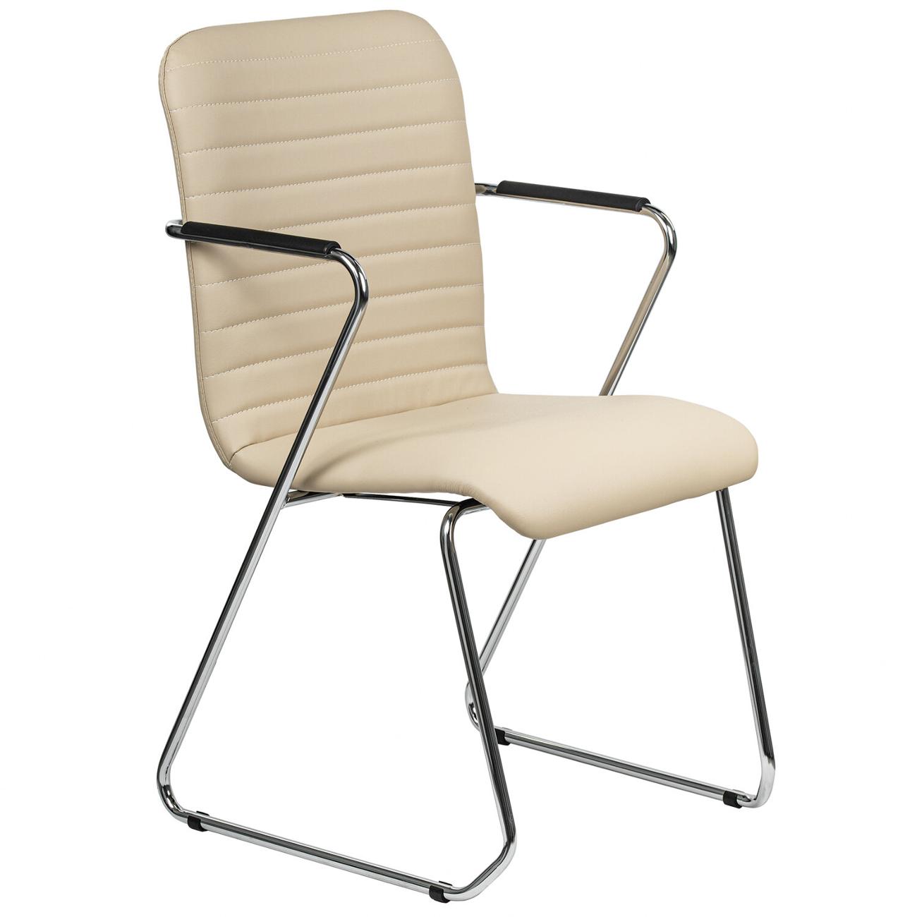 Изображение товара Кресло компьютерное Brabix Visit CF-101, хром, э/кожа, бежевое