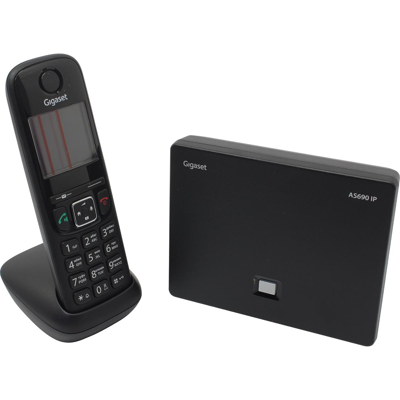 Купить Телефон dect Gigaset AS690IP Black (S30852-H2813-S301) в каталоге  интернет магазина М.Видео по выгодной цене с доставкой, отзывы, фотографии  - Москва