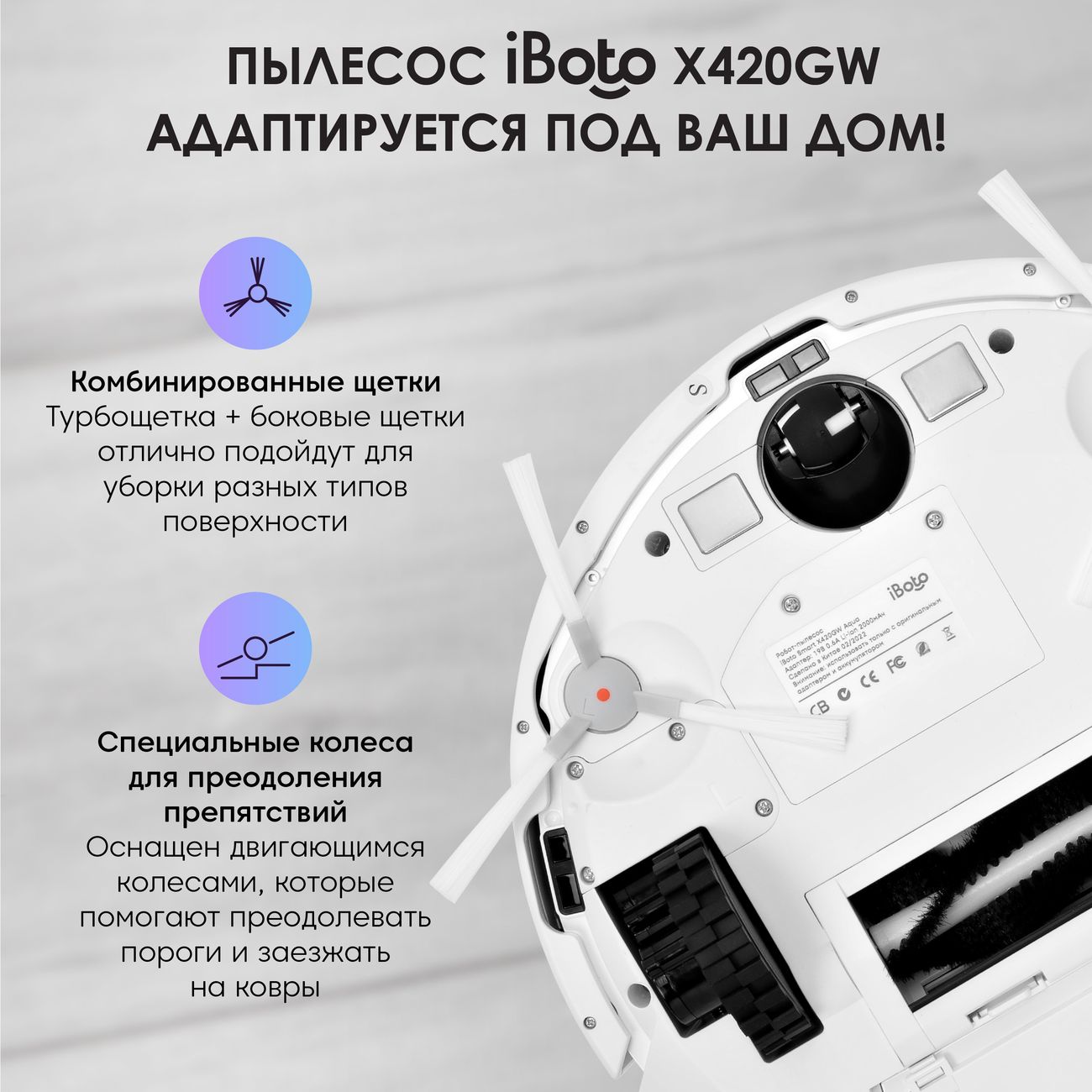 Купить Робот-пылесос iBoto Smart Х420GW Aqua White в каталоге интернет  магазина М.Видео по выгодной цене с доставкой, отзывы, фотографии - Москва