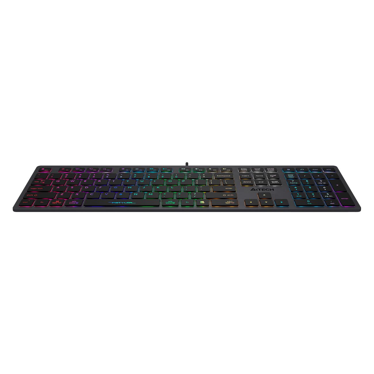 Клавиатура проводная A4Tech FX60 Grey/Neon