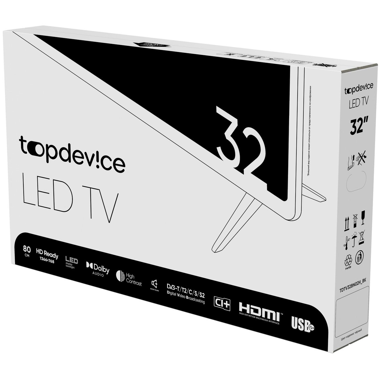 Купить Телевизор topdevice TDTV32BN02H_BK в каталоге интернет магазина  М.Видео по выгодной цене с доставкой, отзывы, фотографии - Москва