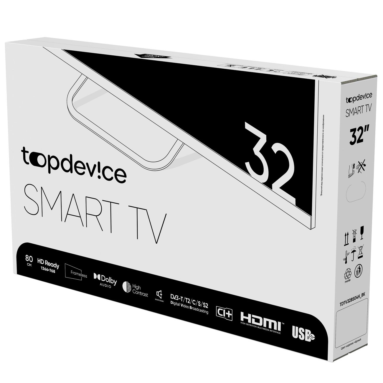 Купить Телевизор topdevice TDTV32BS04H_BK в каталоге интернет магазина  М.Видео по выгодной цене с доставкой, отзывы, фотографии - Москва