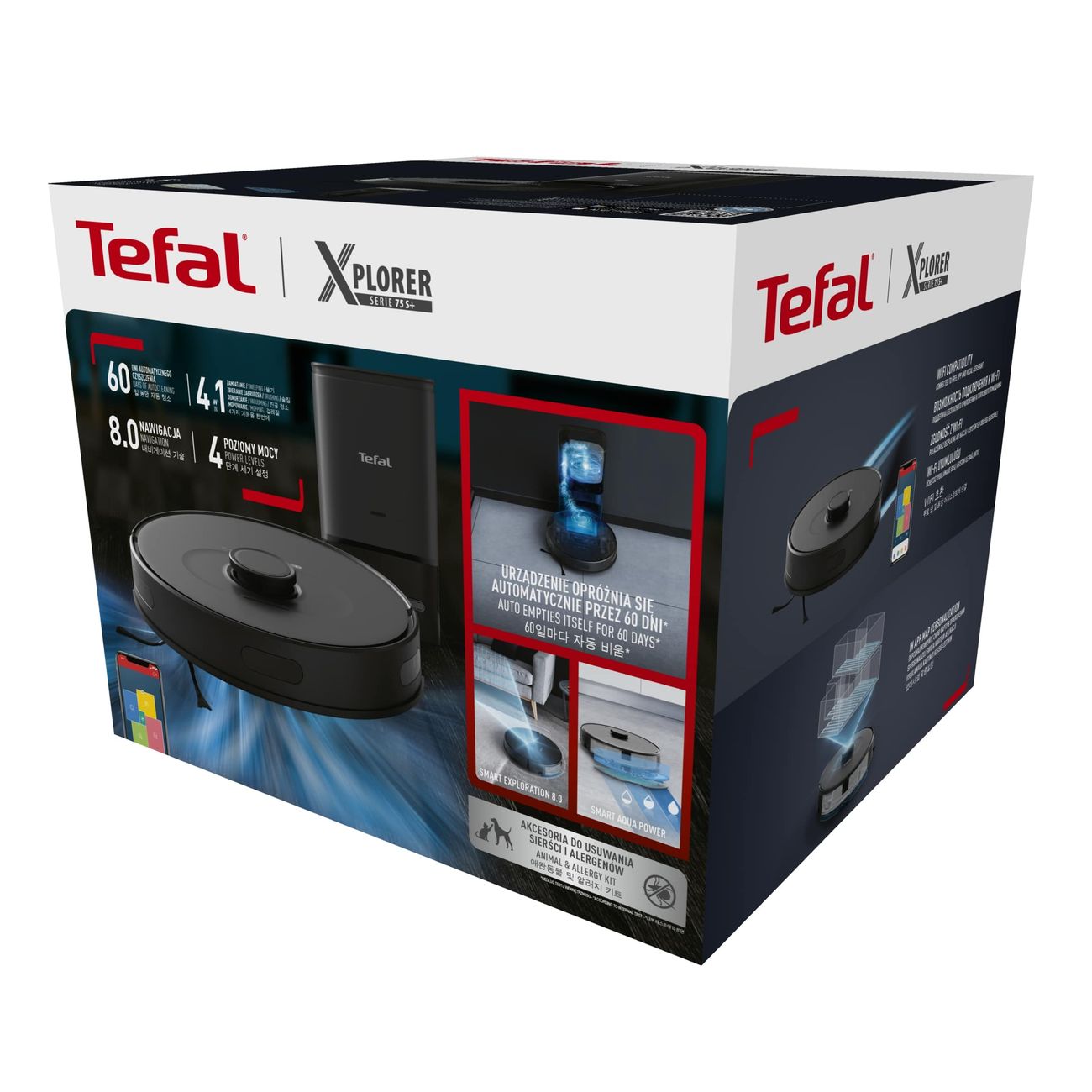 Купить Робот-пылесос с базой очистки Tefal X-PLORER SERIE 75 S+ RG8595WH в  каталоге интернет магазина М.Видео по выгодной цене с доставкой, отзывы,  фотографии - Москва