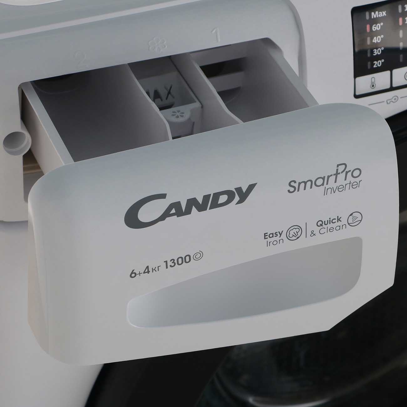 Купить Стиральная машина с сушкой Candy Smart Pro Inverter CSOW43646TWMB-07  в каталоге интернет магазина М.Видео по выгодной цене с доставкой, отзывы,  фотографии - Москва