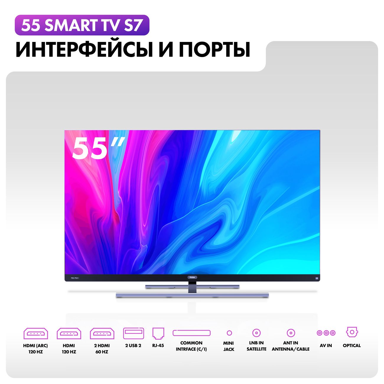 Телевизор Haier 55 Smart TV S7 - отзывы покупателей и владельцев | М.Видео  - Москва