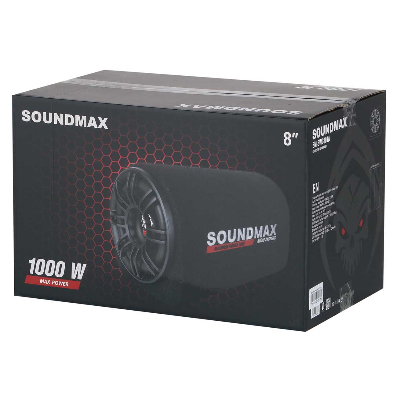 Купить Автомобильный сабвуфер корпусной Soundmax SOUNDMAX SM-SW0801A в  каталоге интернет магазина М.Видео по выгодной цене с доставкой, отзывы,  фотографии - Москва