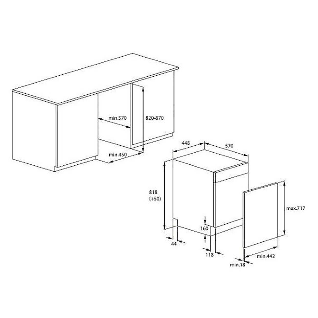 Встраиваемая посудомоечная машина 45 см Beko BDIS38120Q