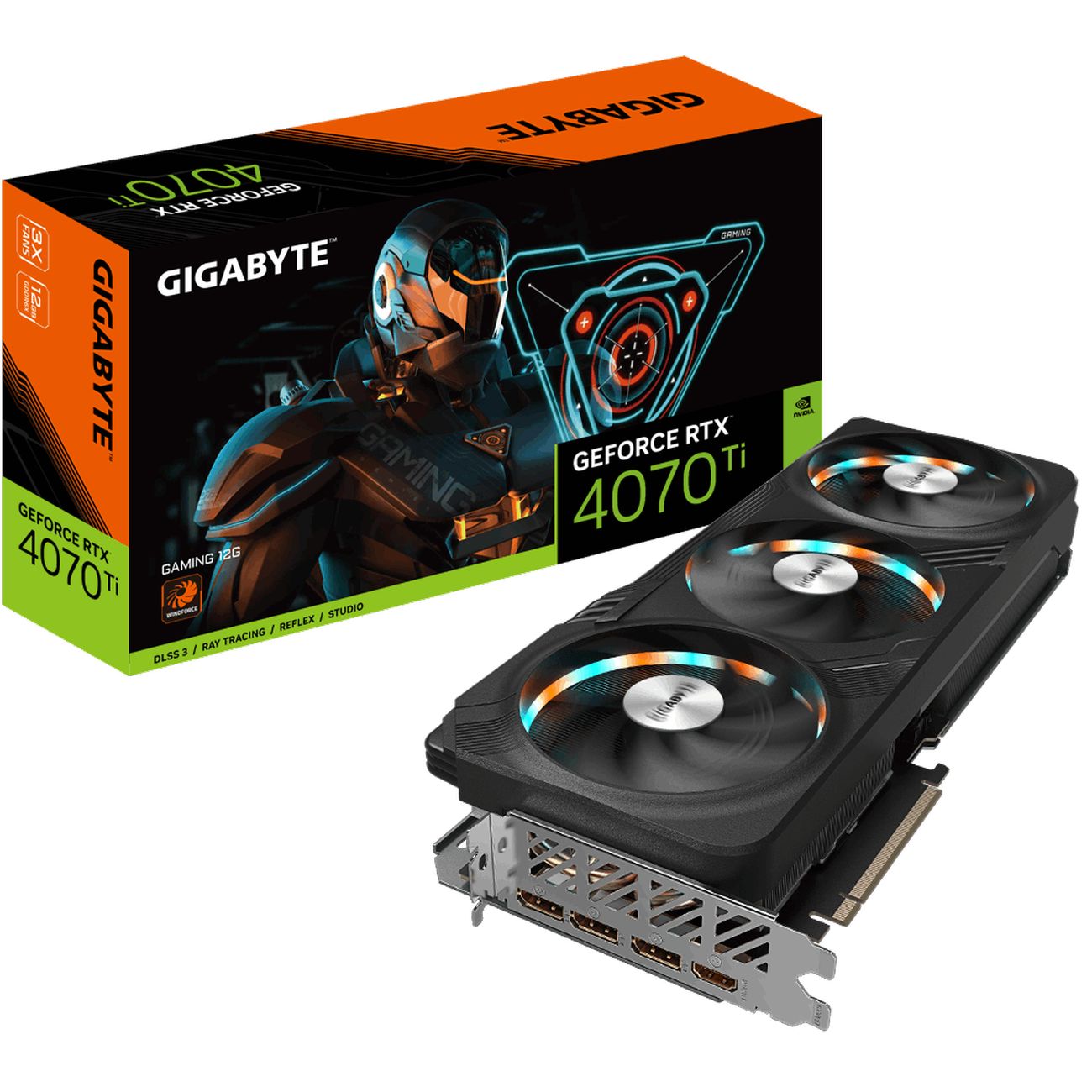 Видеокарта GIGABYTE NVIDIA GeForce RTX 4070 Ti GAMING 12GB  (GV-N407TGAMING-12GD)