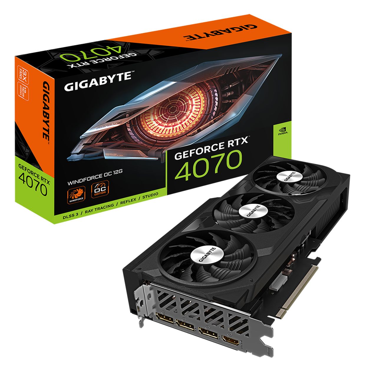 Купить Видеокарта GIGABYTE NVIDIA GeForce RTX 4070 WINDFORCE OC 12GB  (GV-N4070WF3OC-12GD) в каталоге интернет магазина М.Видео по выгодной цене  с доставкой, отзывы, фотографии - Москва