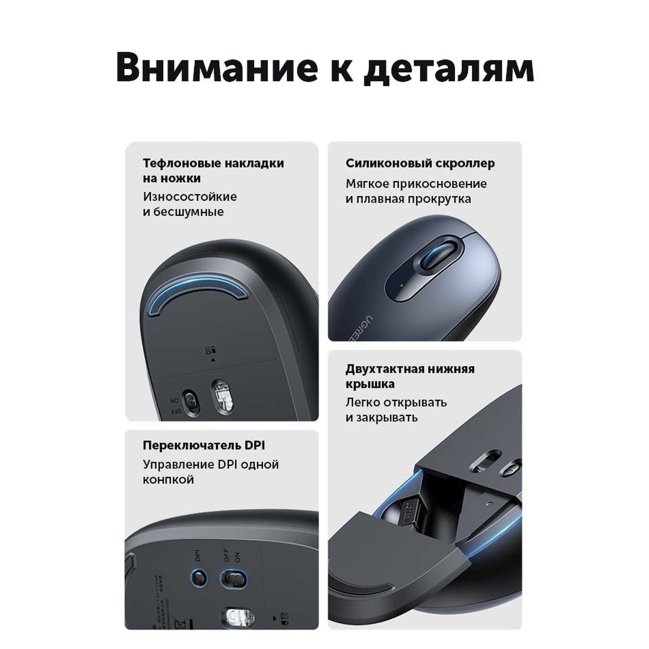 Купить Мышь беспроводная uGreen MU105 Dark Blue (90550) в каталоге интернет  магазина М.Видео по выгодной цене с доставкой, отзывы, фотографии - Москва