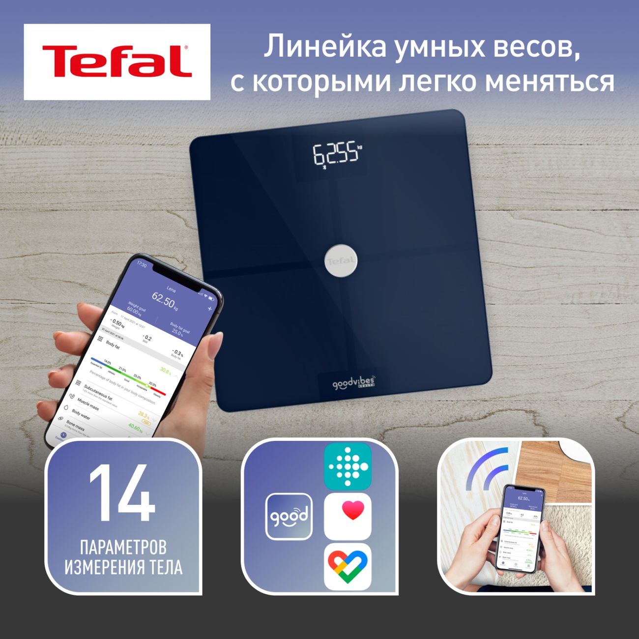 Умные весы Tefal Goodvibes Health BM9661S1