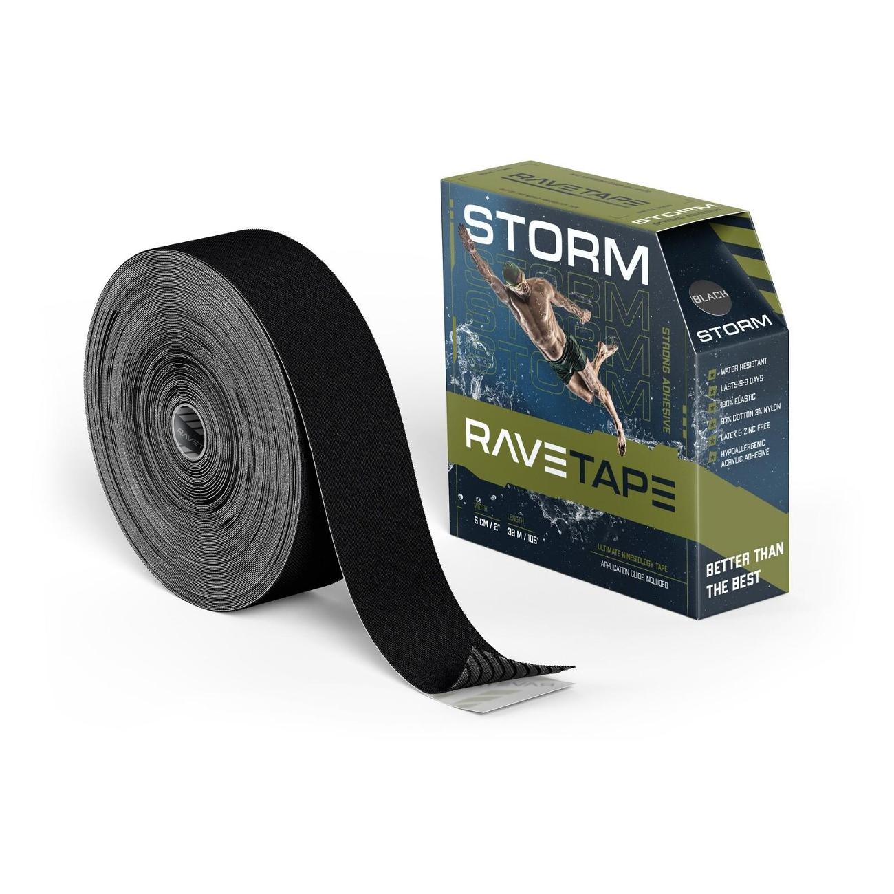 Изображение товара Кинезиотейп RaveTape RVTS-BLK-532
