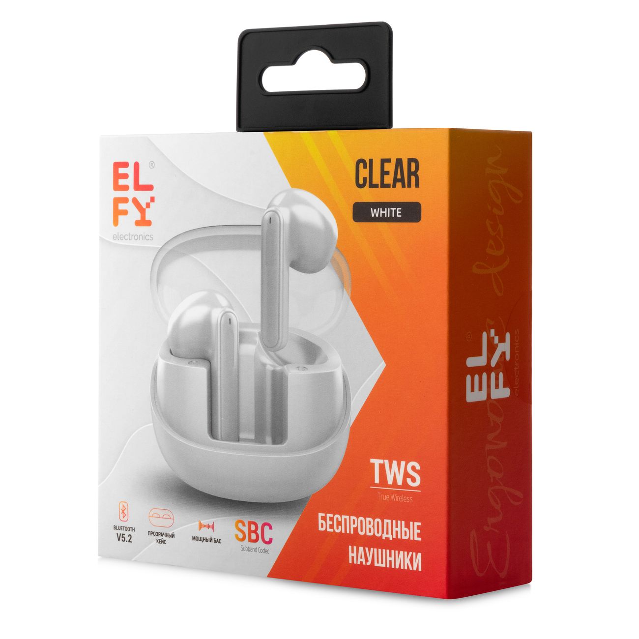 Наушники True Wireless ELFY EPA-CLEAR-WH-M белый