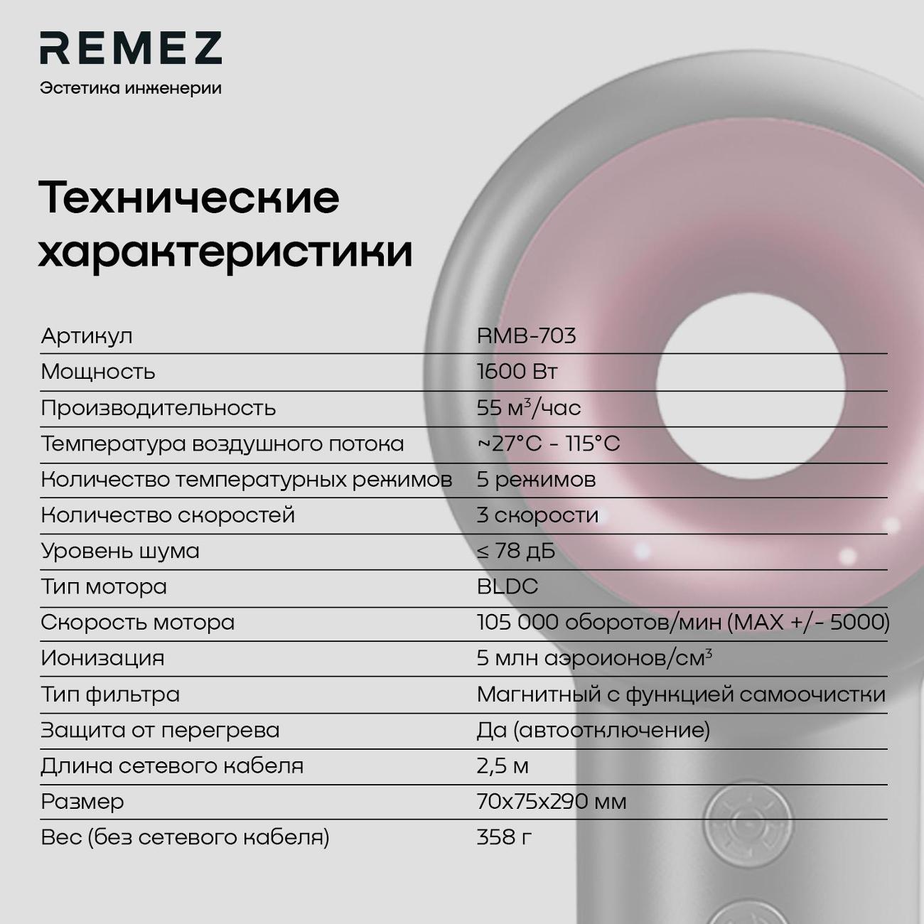 Купить Фен Remez RMB-703 Red в каталоге интернет магазина М.Видео по  выгодной цене с доставкой, отзывы, фотографии - Москва