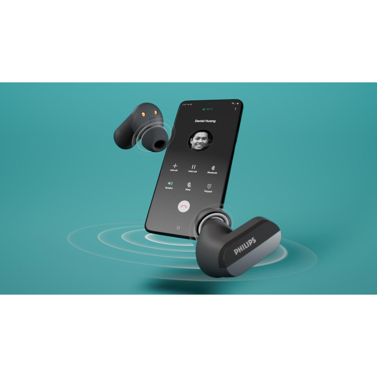 Купить Наушники True Wireless Philips TAT3508BK/00 Black в каталоге  интернет магазина М.Видео по выгодной цене с доставкой, отзывы, фотографии  - Москва