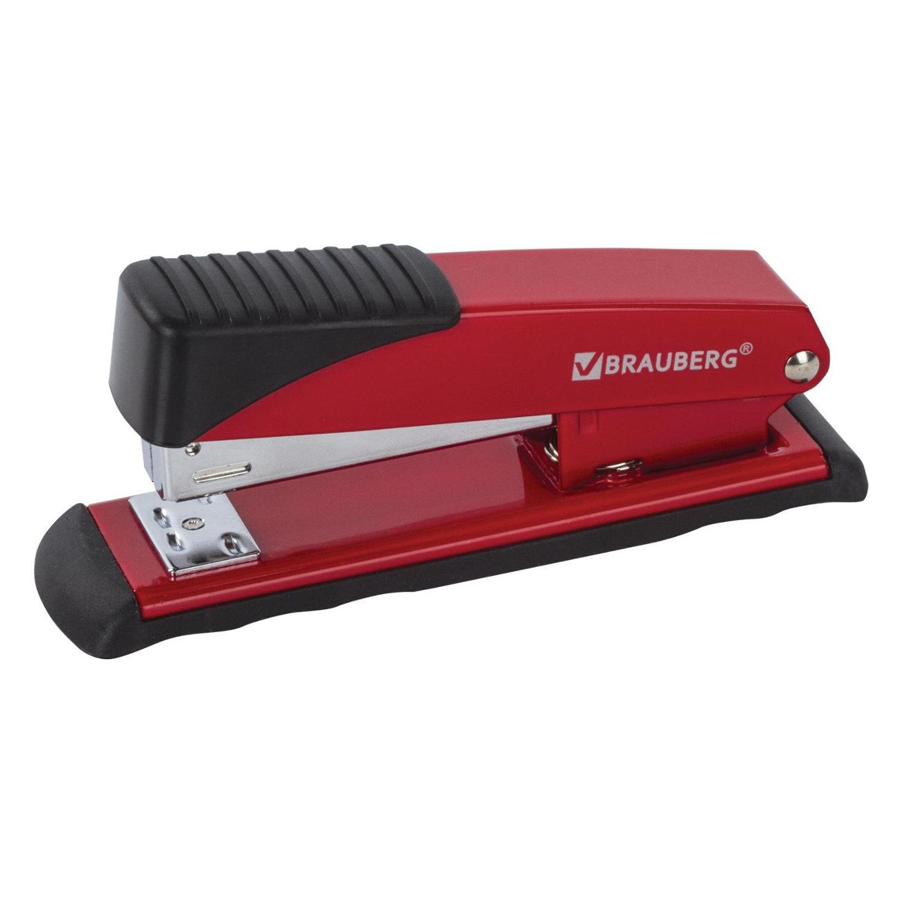 Изображение товара Степлер канцелярский Brauberg 228613 черный красный