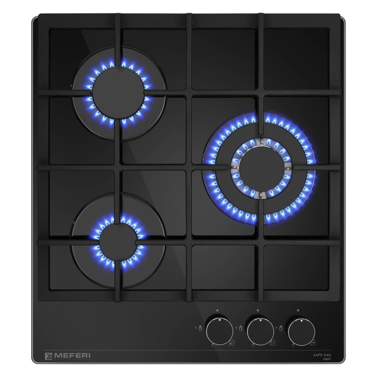 Изображение товара Встраиваемая газовая панель независимая MEFERI MGH453BK GLASS POWER черная