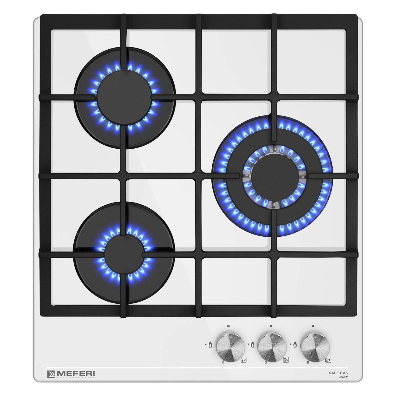 Изображение товара Встраиваемая газовая панель независимая MEFERI MGH453WH GLASS POWER белая