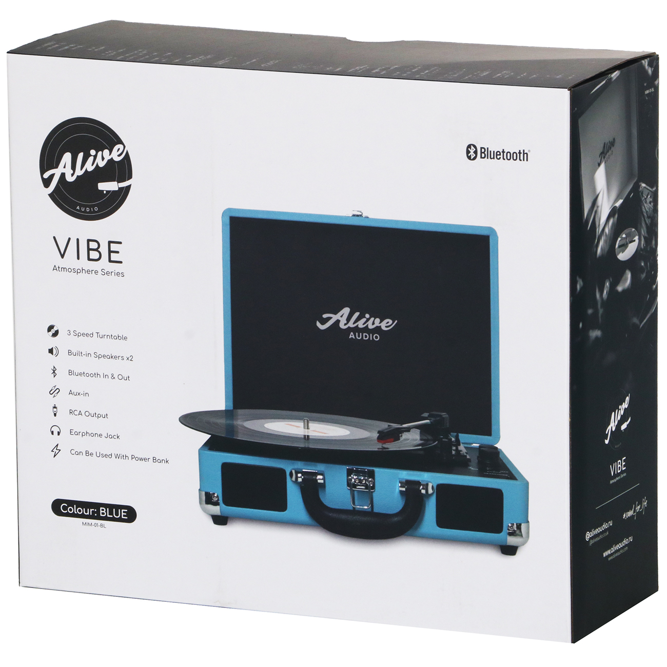 Виниловый проигрыватель Alive Audio VIBE MIM-01-BL