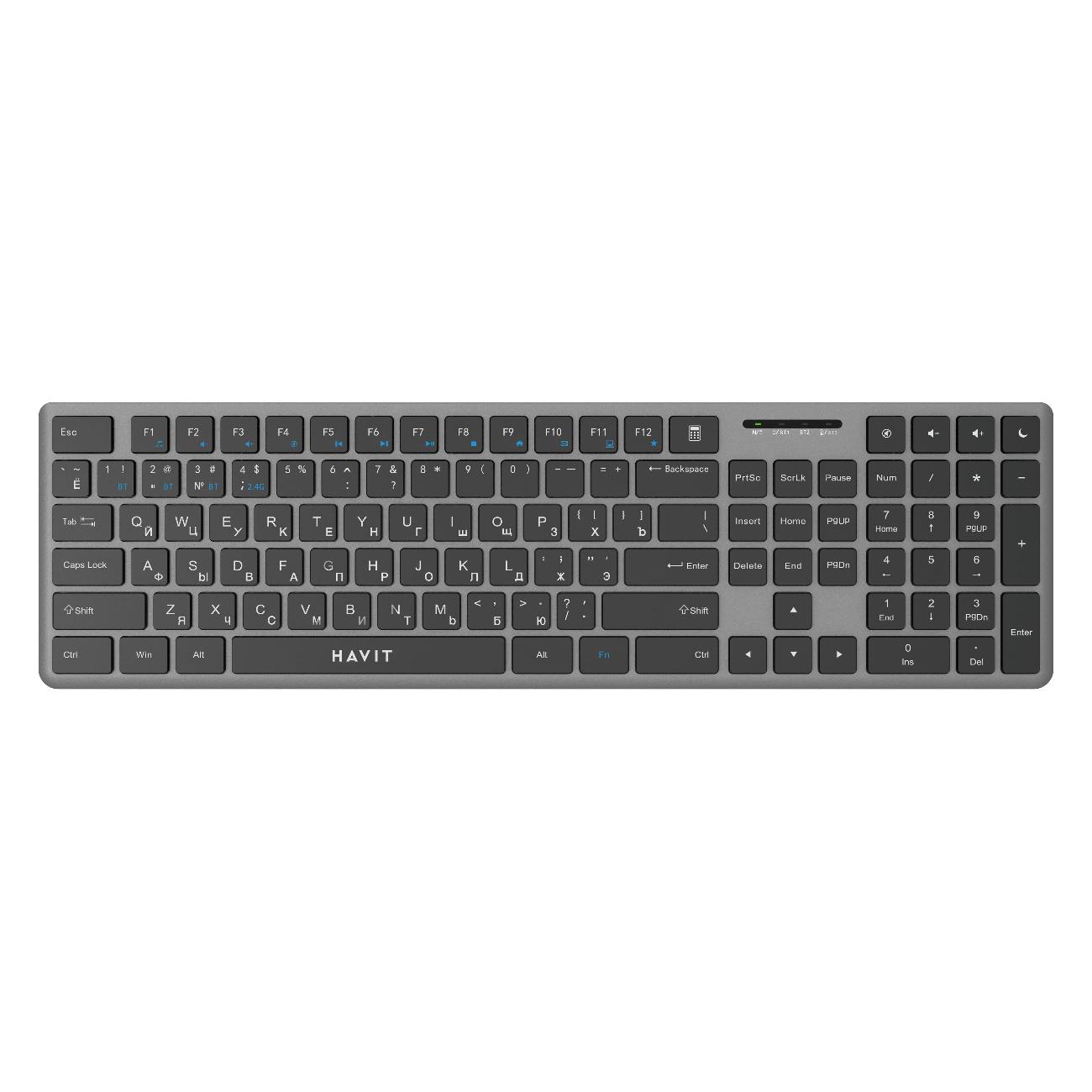 Клавиатура беспроводная Havit KB235WB Black/Ash