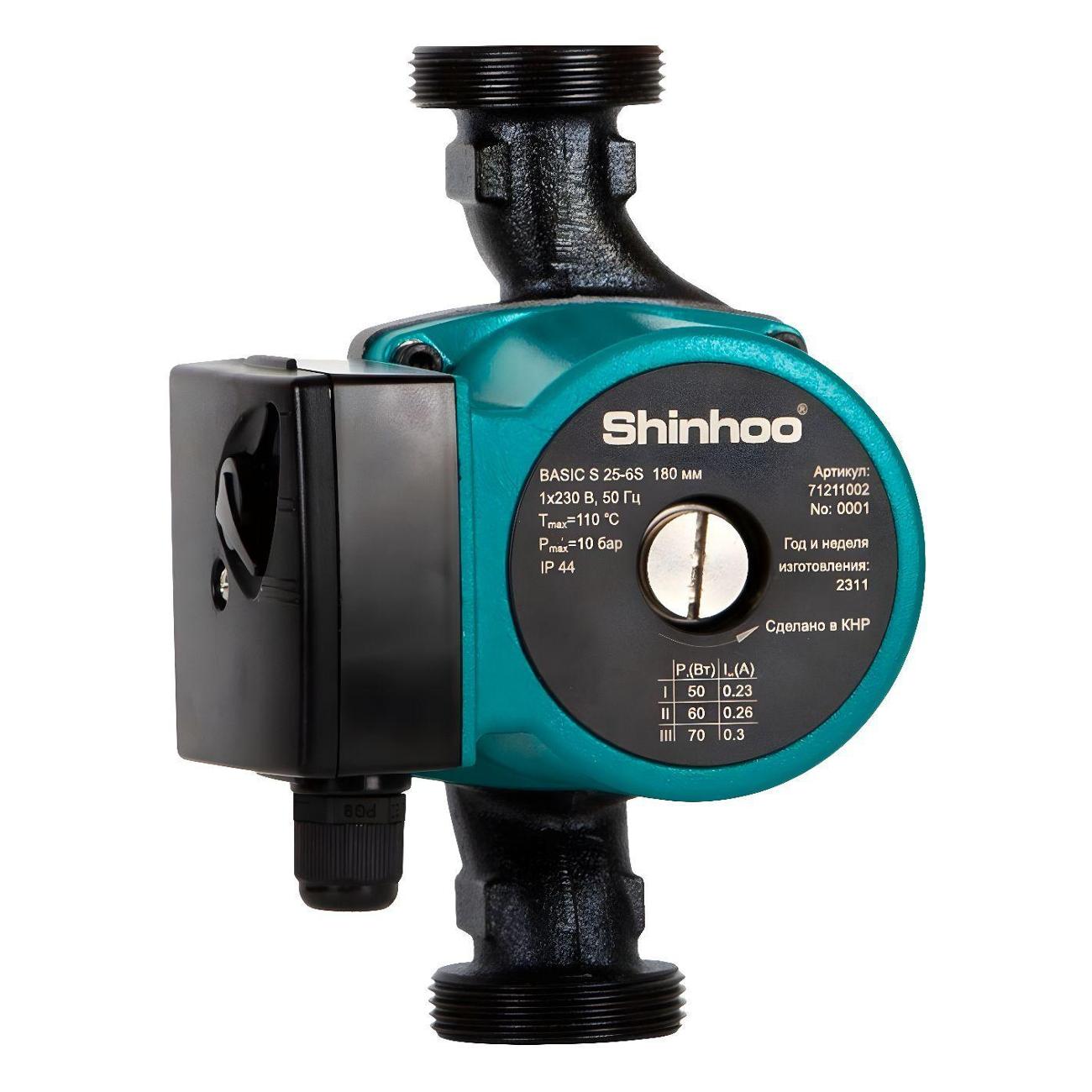 Изображение товара Насос циркуляционный Shinhoo BASIC S 32-6S 180 1x230V