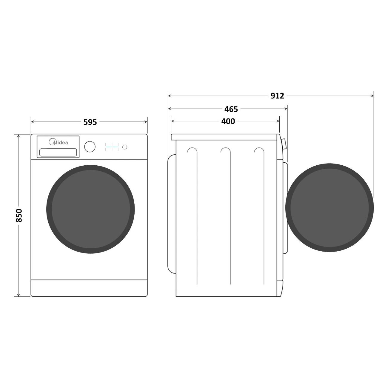 Стиральная машина узкая Midea MF100W70BS/W-RU