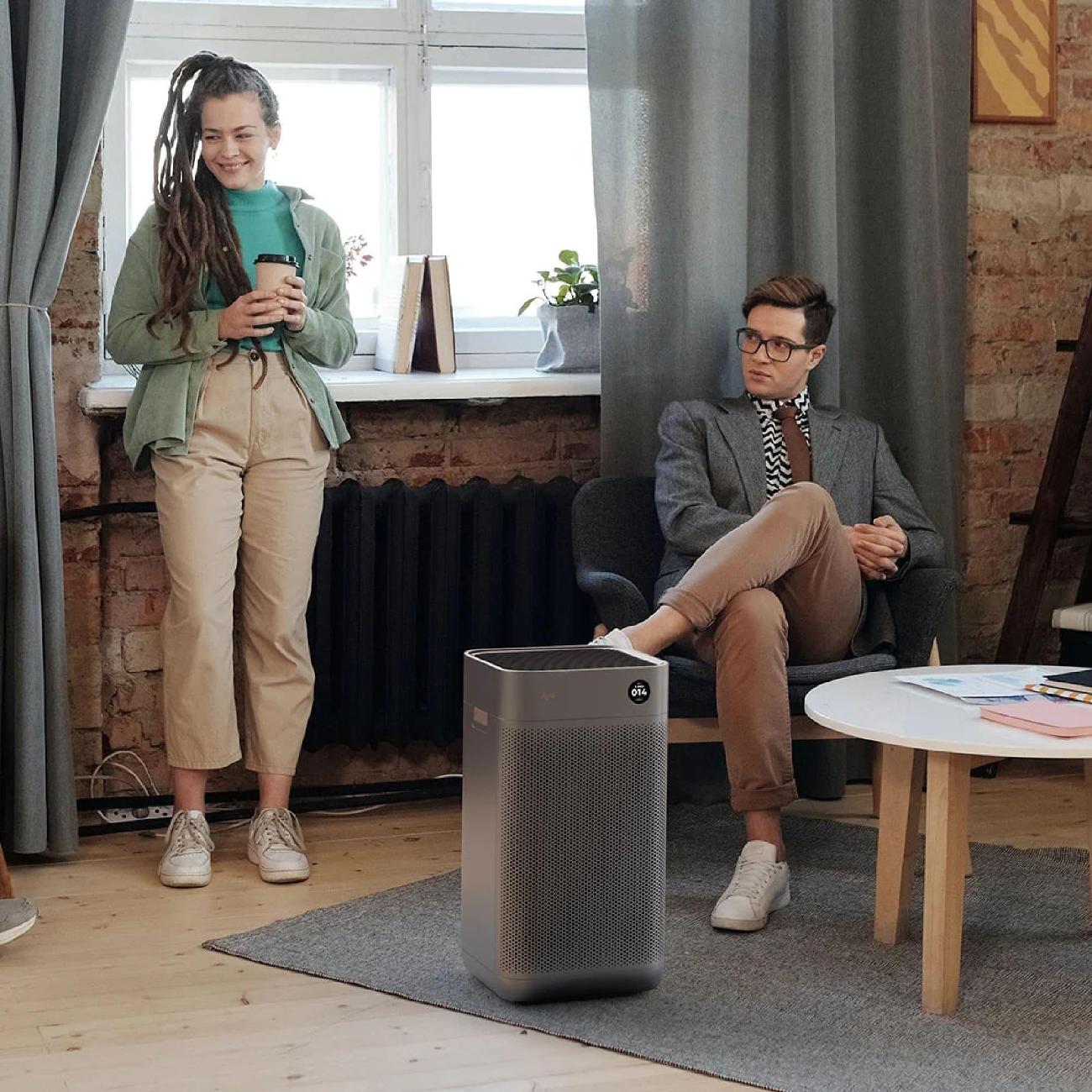 Купить Умный воздухоочиститель Smartmi Jya Fjord Air Purifier Dark Gray  (JYKQJHQ01) в каталоге интернет магазина М.Видео по выгодной цене с  доставкой, отзывы, фотографии - Москва