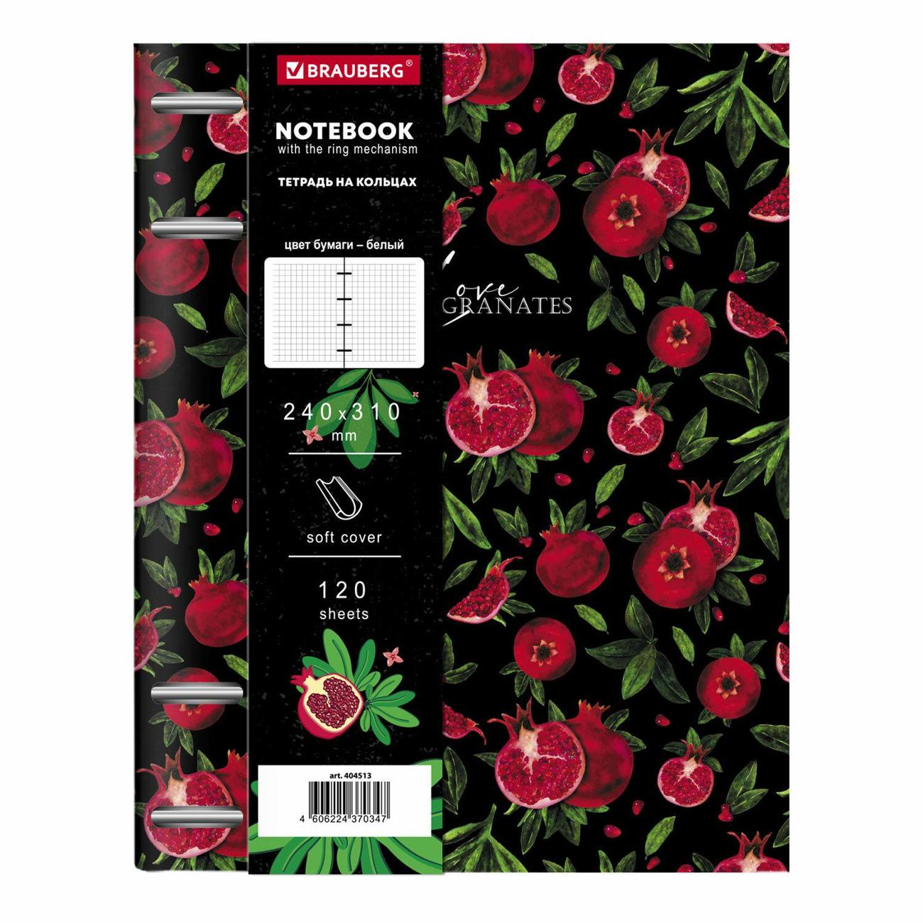 Изображение товара Тетрадь на кольцах 120 листов Brauberg 404513