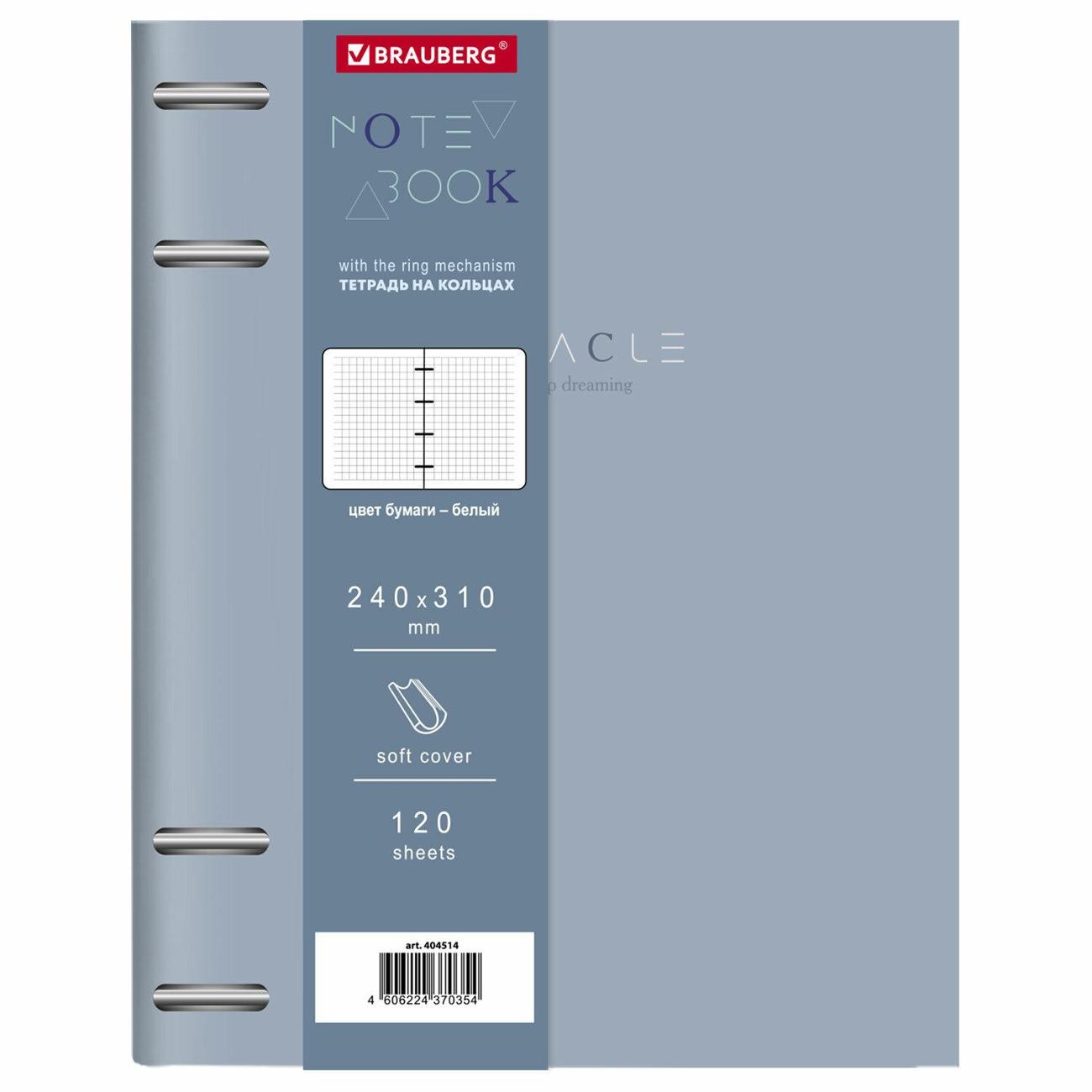Изображение товара Тетрадь на кольцах 120 листов Brauberg 404514