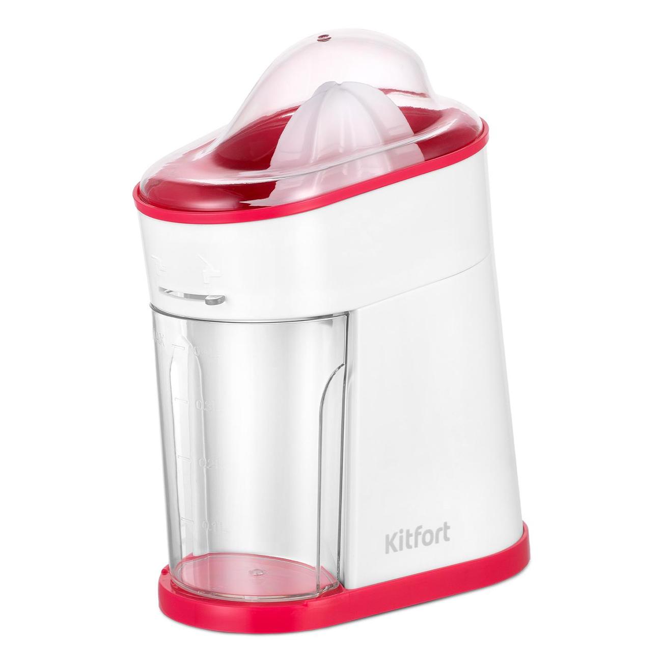 Изображение товара Соковыжималка для цитрусовых Kitfort КТ-1150-1 белый/малиновый